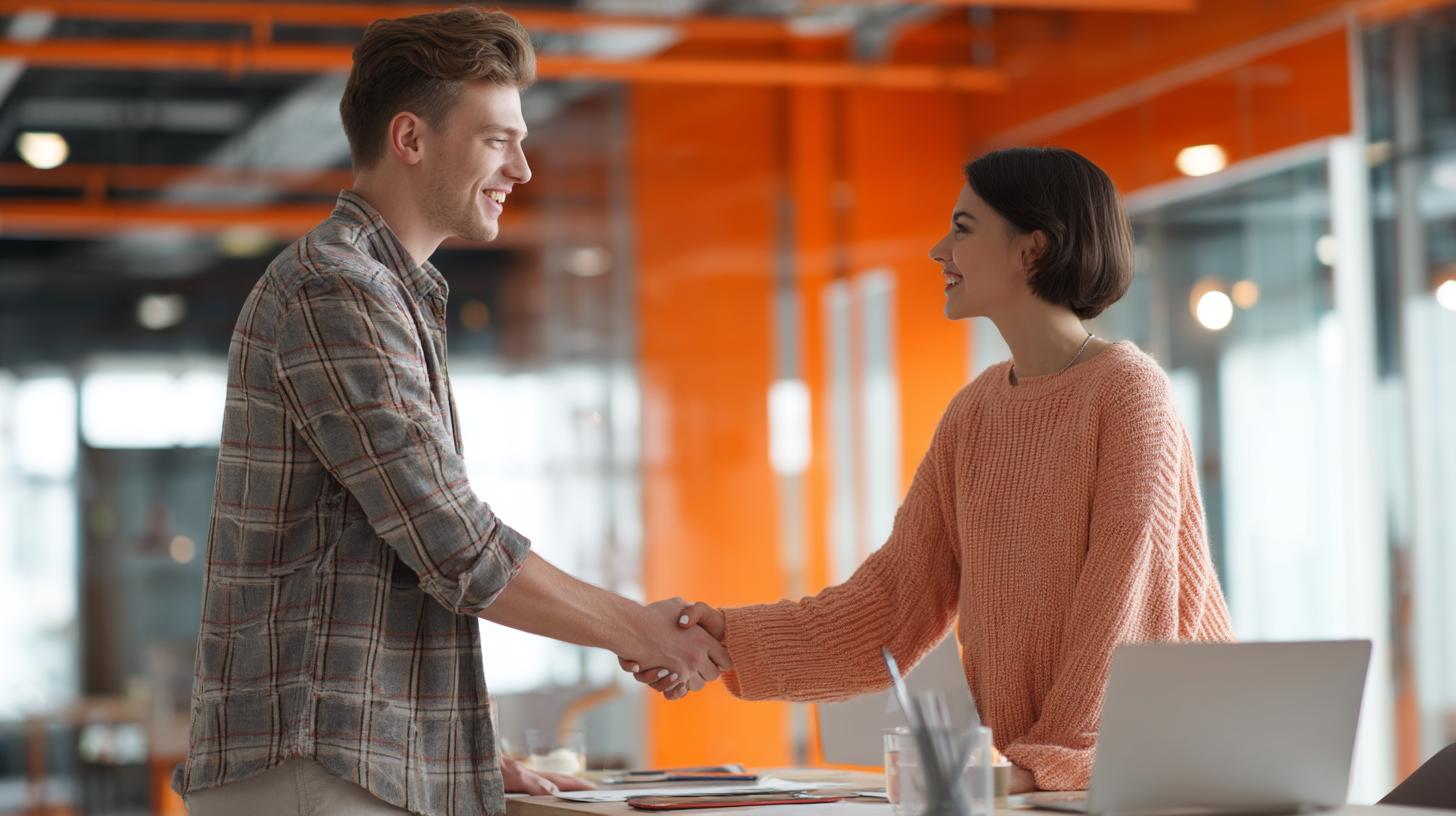 Handschlag zwischen Mitarbeitenden – Symbol für den Klebeeffekt in der Arbeitnehmerüberlassung