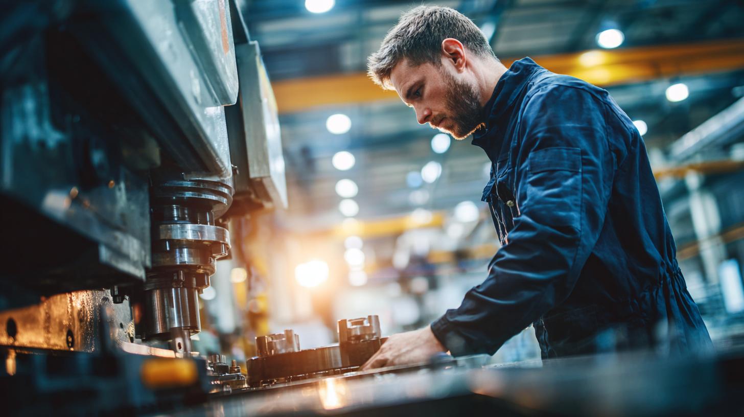 Maschinen- und Anlagenführer bei der Arbeit an moderner Produktionsmaschine