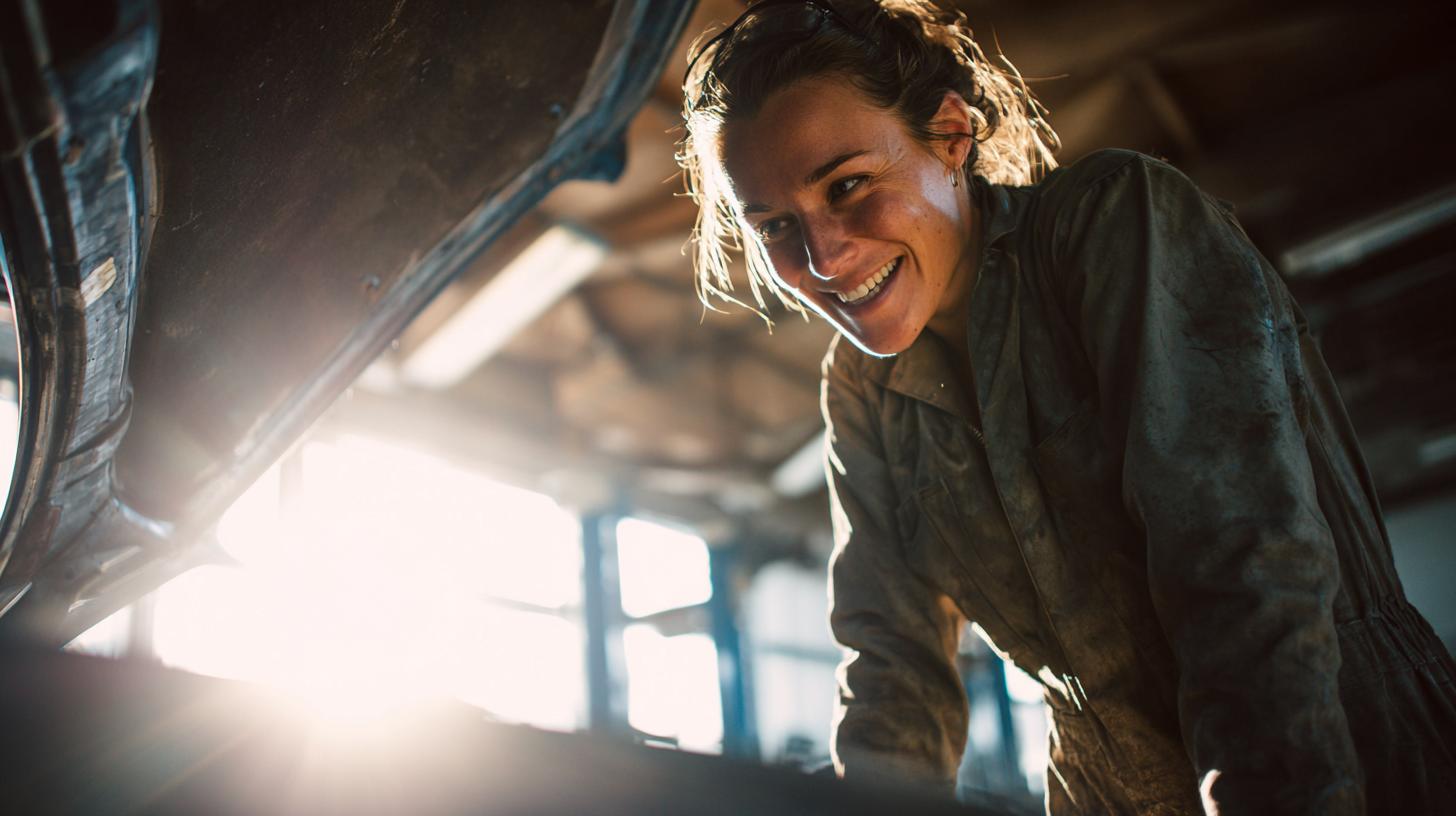 Frau in Männerberuf bei der Arbeit als Mechatronikerin – Symbolbild für Frauen im Handwerk