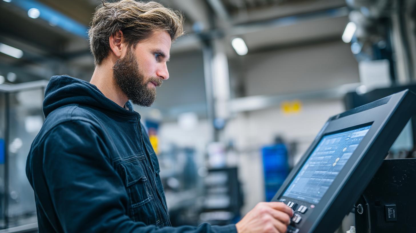 Monteur bei der Arbeit – Fachkraft montiert Industrieanlage mit Präzision und Verantwortung