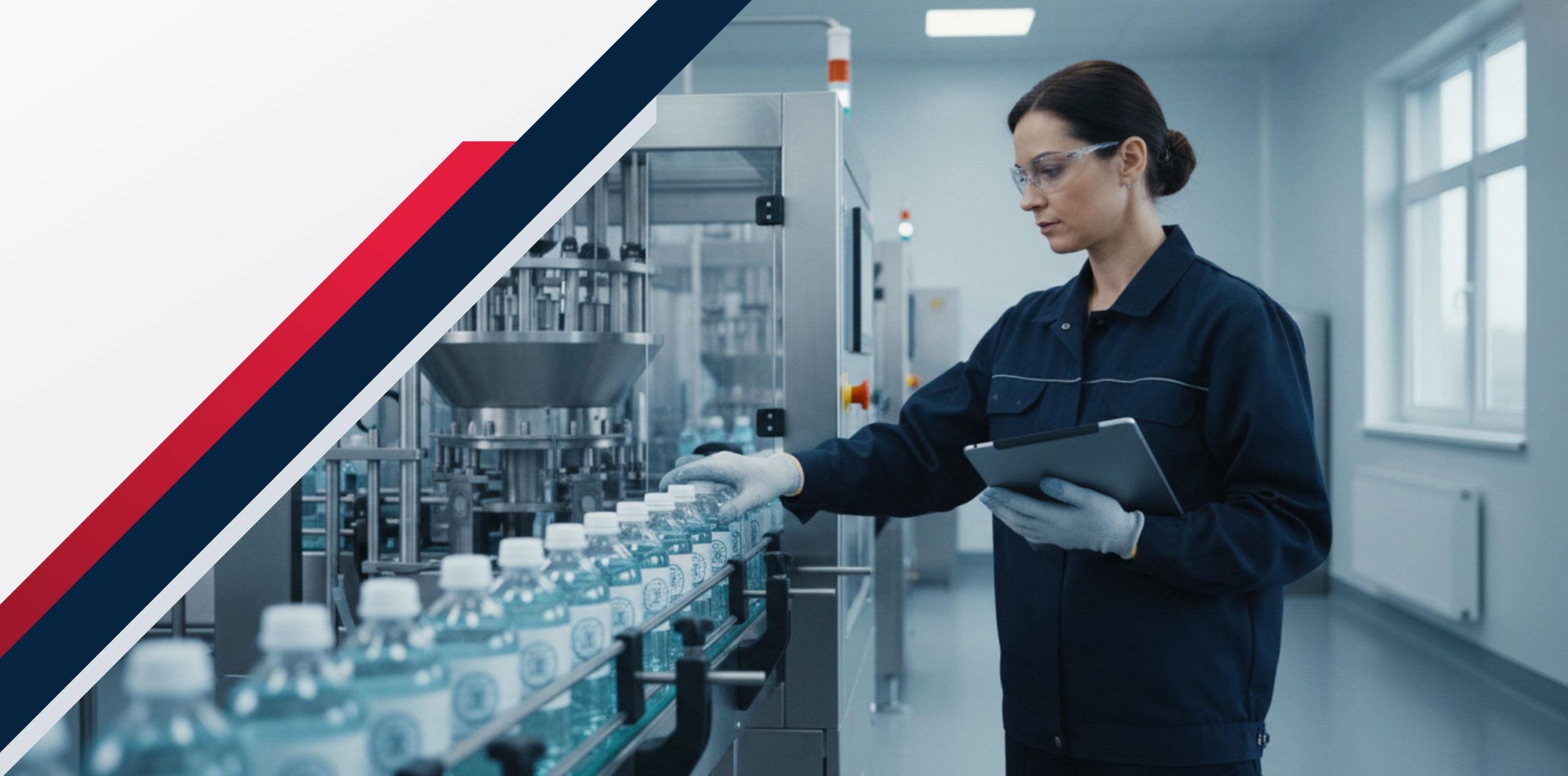 Produktionsmitarbeiter-Abfuellanlage